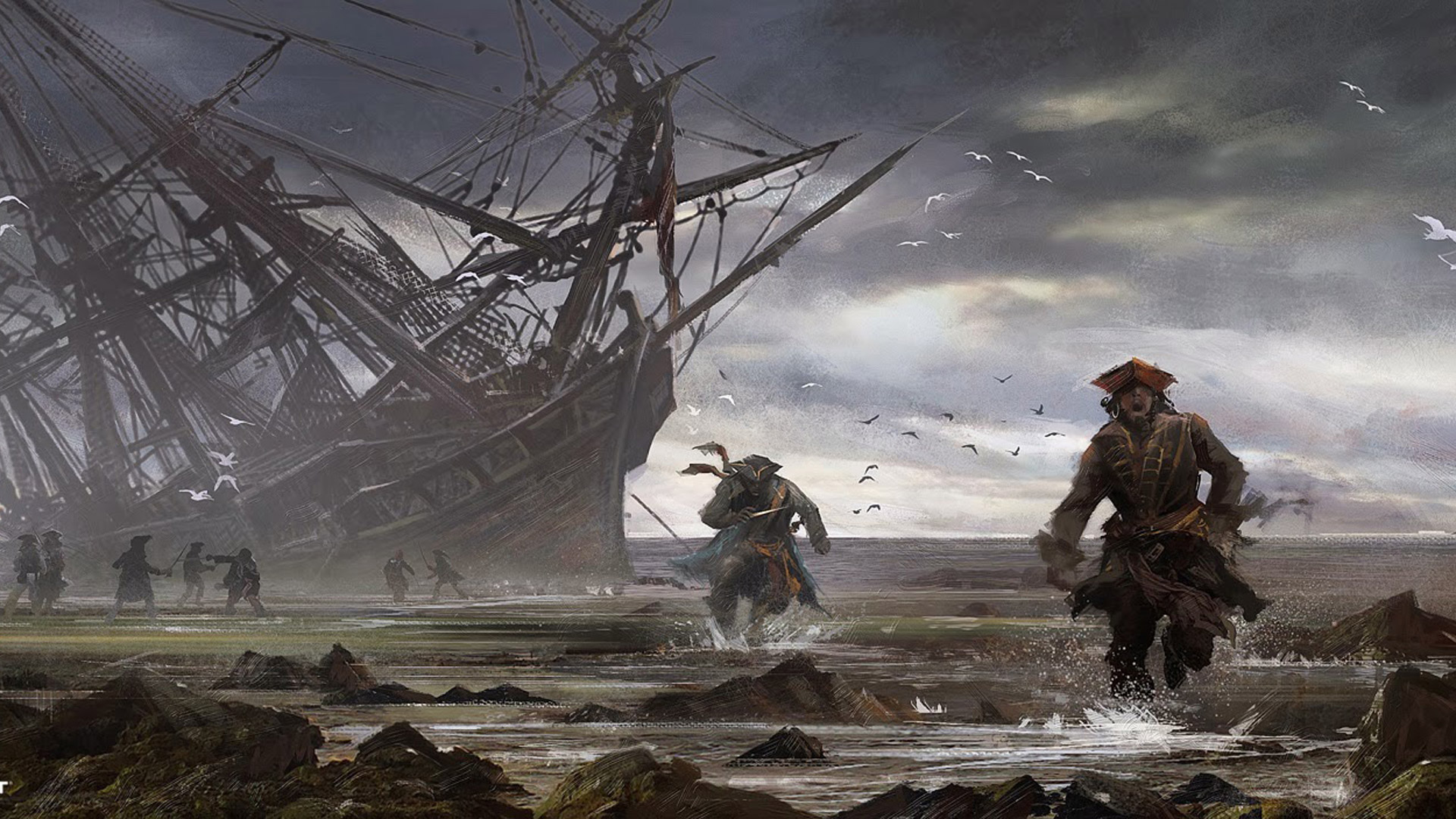 Нападение остров. Assassins Creed 4 Карибское море. Ассасин Крид 4 арт корабль. Ассасин Крид 4 концепт арт. Assassin`s Creed Black Flag корабль арт.
